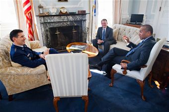 Commander meets with governor
